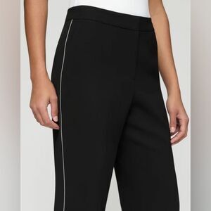Lafayette 148 Finesse Crepe Piped Flared Pant 20W Black Excellent Condition $698